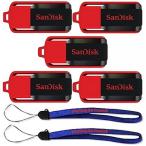 データストレージ SanDisk Cruzer Switch 32 GB (5 Pack) USB Flash Drive SDCZ52-032G-B35-5PK w (2) Everything But Stromboli (TM) Lanyard