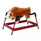 幼児用おもちゃ Qaba Kids Plush Spring Horse-Style Rodeo Bull w Realistic Sounds