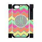 2 in 1 PC Monogrammed Multicolored Pastel Chevron With Initials Monogram Personalized APPLE IPHONE 55S PVC CaseCover New Fashion, Best Gift