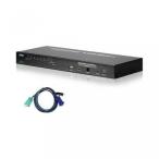 外付け機器 Aten CS1708IUKIT KVM on the NET CS1708i - KVM switch - PS2, USB - 8 x KVM port(s) - 1 local user - 32 IP users - rack-mountable