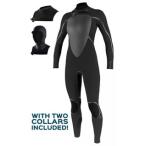 サーフィン O'Neill Wetsuits Womens 54 mm D-Lux MOD Fluid Seam Weld Full Suit With Hood, Black, 10
