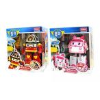 ロボット Robocar Poli Deluxe Transformer Toys Academy Robot Action Figures Korean Animation Kids Gift Set 2Pcs [Roi + Amber]