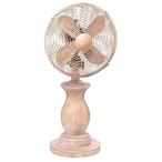 電子ファン 24" Stylish Distressed Beige Wood-Grain Oscillating Table Top Fan