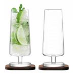 ミキサー LSA International City Bar Mixer Glass (2 Pack), 11.8 fl. oz., ClearWalnut