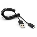 2 in 1 PC Coiled Micro USB Data Cable Charging Power Wire for HTC DEsire 510 610 612 EYE - LG Optimus F6, F7, F60, F3Q, Tribute 2, G Flex 2 -