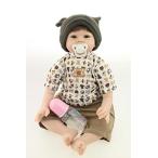幼児用おもちゃ Reborn Baby Doll Soft Silicone vinyl 22 inch 55 cm Lovely Lifelike Cute Baby Boy Girl Toy Fashion brown set doll