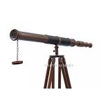 電子おもちゃ NAUTICALMART ADMIRALS FLOOR STANDING ANTIQUE COPPER WITH LEATHER TELESCOPE 60"