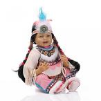幼児用おもちゃ 22inch Rare Native American Indian Black Doll Silicone Reborn Baby Look Real Girl Toys Hobbies Collects Shooting Model Gifts