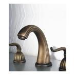 ミキサー Ling@ Basin mixer Two Handles Widespread Sink Mixer Faucet Antique Brass Basin Faucet(F 5018 001)