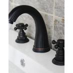 ミキサー Ling@ Basin mixer Traditional Style Oil rubbed Bronze Finish Two Handles Bathroom Sink Faucet