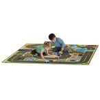 幼児用おもちゃ Melissa &amp; Doug Jumbo Roadway Activity Rug With 4 Wooden Traffic Signs (79 x 58 inches)