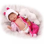 幼児用おもちゃ SanyDoll Reborn Baby Doll Soft Silicone 22inch 55cm Magnetic Lovely Lifelike Cute Lovely Baby Cute bear close eyes sleep doll