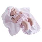 幼児用おもちゃ JC Toys La Newborn - Realistic 17" Anatomically Correct “REAL GIRL” Baby Doll - All Vinyl in Pink Bubble Suit and Blanket Designed