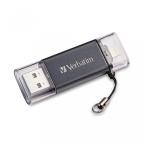 データストレージ Verbatim 16 GB iStore 'n’ Go Dual USB 3.0 Flash Drive for Apple Lightning Devices, Graphite 49304