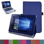2 in 1 PC Acer One 10 S1002 Case,Mama Mouth PU Leather Folio Stand Cover for 10.1" Acer One 10 S1002 Detachable 2-in-1 LaptopTablet,Dark Blue