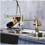 ミキサー XUEXINFolding wash dishes hot and cold flexible pull-type faucets , golden section