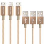 2 in 1 PC REVERSIBLE Micro USB Cable (10 FT, 3 Packs), FosPower [Extra Long | Full Speed Charging] Micro USB Cable Durable Built for Samsung Galaxy