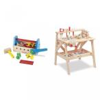 幼児用おもちゃ Melissa &amp; Doug Construction Workbench &amp; Tool Kit Bundle