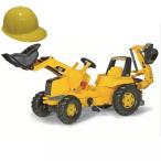 乗り物おもちゃ Kettler 813001 CAT Frontloader with Backhoe &amp; Yellow Plastic Construction Helmet