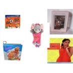 幼児用おもちゃ Girl's Gift Bundle - Ages 6-12 [5 Piece] - Nab-It. - Barbie 1997 Holiday Barbie 4" Decoupage Ornament - Elephant Blanket Babies Plush