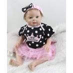 幼児用おもちゃ Can Sit And Lie 22 Inch Reborn Babies Girl 55 CM Real Touch Newborn Silicone Baby Doll Toy With Crown Dress Kids Birthday Xmas Gift