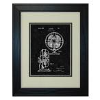 電子ファン Design For An Electric Fan Patent Art Print in a Solid Pine Wood Frame with a Double Mat