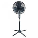 電子ファン 3 Speed Stand Fan Oscillating Pedestal 16-Inch Quiet and Adjustable - Black