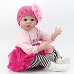 幼児用おもちゃ Kaydora 22inch Lifelike Dolls Girl Cloth Body Rooted Mohair Reborn Baby Washable Handmade Looking Hand Wrinkles and nails - With Pink