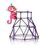 幼児用おもちゃ Fingerlings - Jungle Gym Playset + Interactive Baby Monkey Aimee (Coral Pink with Blue Hair)