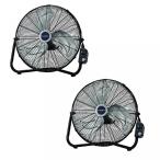 電子ファン Lasko 20" High Velocity Performance Floor Fan with QuickMount, Black (2 Pack)