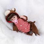 幼児用おもちゃ LILITH Realistic Lifelike 17" 42cm Lovely Cute Reborn Doll in Monkey Outfit that Look Real Soft Body Silicone Vinyl Newborn Dolls