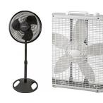 電子ファン 16" Pedestal Fan, Black and 20" Box Fan, White