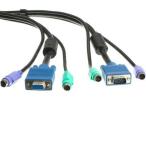 外付け機器 6ft Black KVM Cable, VGA and Dual PS2, Male to Female ( 3 PACK ) BY NETCNA