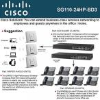 無線LAN機器 Cisco SG110-24HP Switch 2PACK + IPPhone SPA504G 8PACK +Access Point WAP551 3PACK