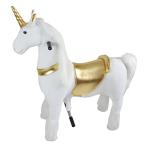 乗り物おもちゃ Mechanical Ride on Gold Unicorn Simulated Horse Riding on Toy Ride-on Pony Cycle without Battery or Power: More Comfortable Riding