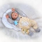 幼児用おもちゃ NKol Reborn Baby Dolls Silicone Full Body, Lifelike Realistic Waterproof Newborn Baby Boy Doll, 22inch 56cm Closed Eyes Anatomically