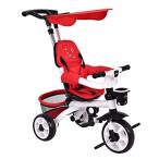 乗り物おもちゃ Costzon 4-In-1 Baby Tricycle Steer Stroller Detachable Learning Bike w Canopy Basket, Red