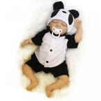 幼児用おもちゃ Pursue Baby Lifelike Poseable Newborn Baby Doll Panda Eat Bamboo, 18 Inch Soft Vinyl Cloth Body Realistic Weighted Infant Doll with