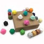 幼児用おもちゃ Amyster 200pcs Mixed Color 0.67Inch(17mm) Geometric Hexagon Silicone Beads Safe Food Grade Nursing Chewing For Baby Teether