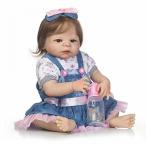 幼児用おもちゃ New Reborn Baby Dolls Girl With Hair Silicone Full Body, Lifelike Realistic Newborn Baby Reborn Toddlers Doll Washable, 22" 55cm