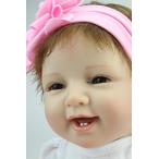 幼児用おもちゃ 22" reborn baby dolls lifelike soft vinyl silicone cheap magnetic newborn toddler lovely brown hair girls eyes open toy