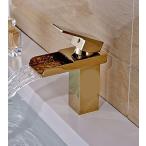 ミキサー AWXJX European Style Copper Hot and Cold Washing The Face Coated Single Hole Gold Sink Mixer Taps