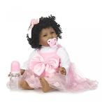 幼児用おもちゃ NCol Reborn Baby Dolls, African American Lifelike Realistic Baby Dolls, 22inch 55cm Curly Black Hair Weighted Baby Toys