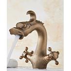 ミキサー AWXJX European Style Copper Bathroom Brushed Basin Mixer Tap Hot and Cold