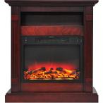 電子ファン Cambridge Sienna 34 in. Electric Fireplace w Enhanced Log Display and Cherry Mantel