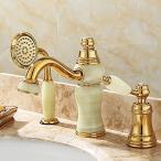 ミキサー AWXjX European Style Copper Jade Basin Hot and Cold Sink Mixer Taps