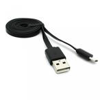 2 in 1 PC Black 3ft Flat Micro USB Cable Charge Power Wire Sync Data Link Cord Supports Fast Charging for Verizon HTC One Mini 2 - Verizon HTC One