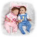 幼児用おもちゃ NPK Collection 22 Inch Real Lifelke Reborn Baby Doll Twins Realistic Newborn Dolls Sleeping Girl and Boy 2PCS Toys Free Magnet