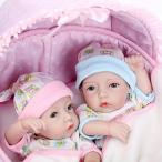 幼児用おもちゃ 10" 26cm Mini Lifelike Baby Girl and Baby Boy Twins Reborn Doll Full Body Vinyl Silicone Realistic Looking Newborn Twin Dolls