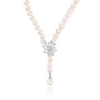 ネックレスクリスタルペンダントナチュラルマザーオブパールネックレス韓国アク...